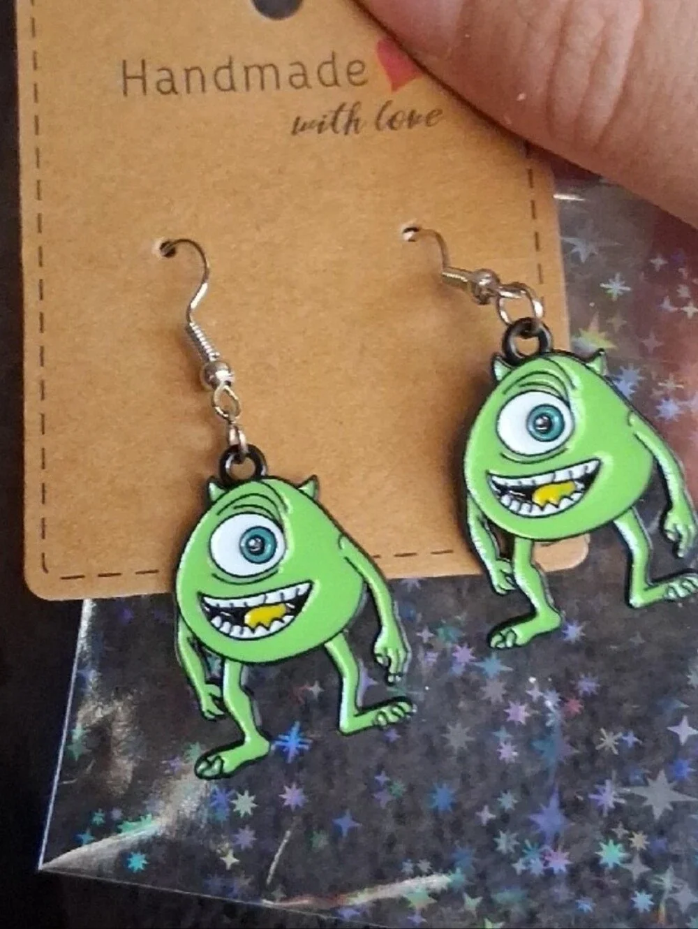 $8 Each Or Bundle 5/$20 Handmade Mike Wazowski Inspired Green Earrings